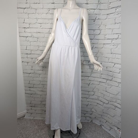 Faux wrap maxi dress, white jersey long dress size XL NWT - Picture 7 of 7